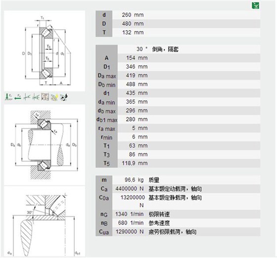 推力調(diào)心滾子軸承29452E型號描述