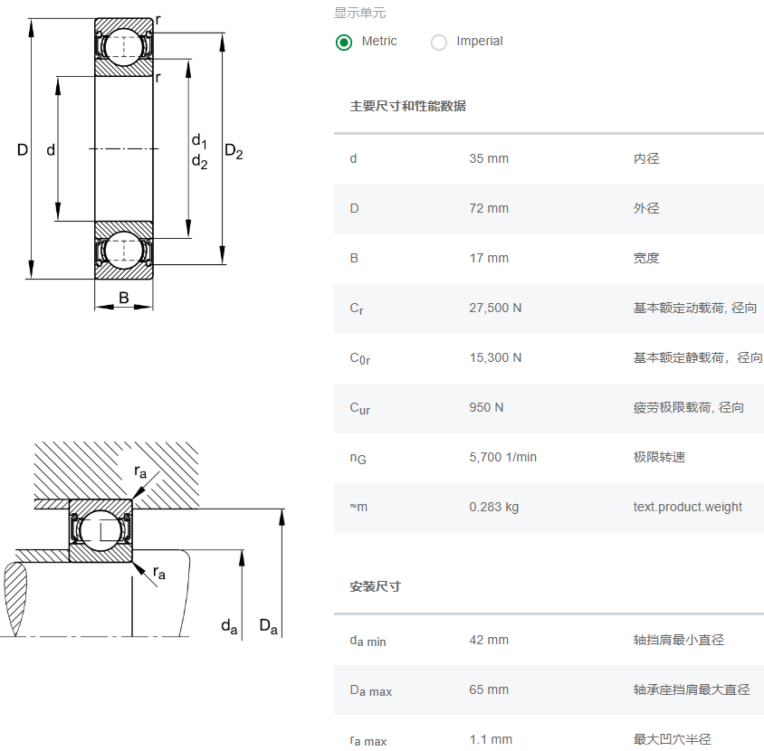 6207.2RSR軸承數據